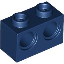 Technic, Brick 1 x 2 with Holes - Dark Blue Technic, Brick 1 x 2 with Holes - Dark Blue