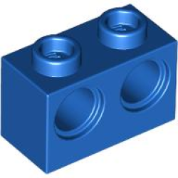 Technic, Brick 1 x 2 with Holes - Blue Technic, Brick 1 x 2 with Holes - Blue