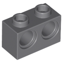 Technic, Brick 1 x 2 with Holes - Dark Bluish Gray Technic, Brick 1 x 2 with Holes - Dark Bluish Gray