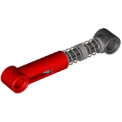 Technic, Shock Absorber 6.5L with Black Piston Rod - Hard Spring, Tight Coils in Middle - Red