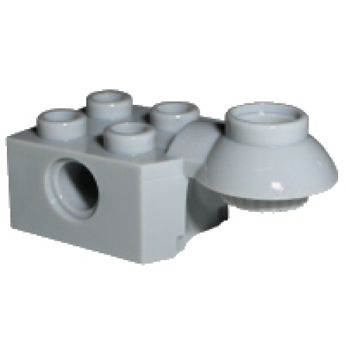 Деталь LEGO 48170 Technic, Brick Modified 2 x 2 with Pin Hole and Rotation Joint Ball Half Horizontal - Light Bluish Gray