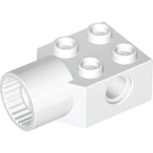 Деталь LEGO 48169 Technic, Brick Modified 2 x 2 with Pin Hole and Rotation Joint Socket - White