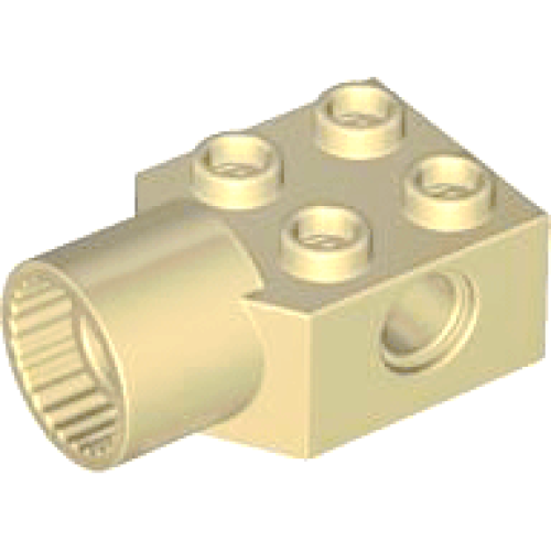 Деталь LEGO 48169 Technic, Brick Modified 2 x 2 with Pin Hole and Rotation Joint Socket - Tan