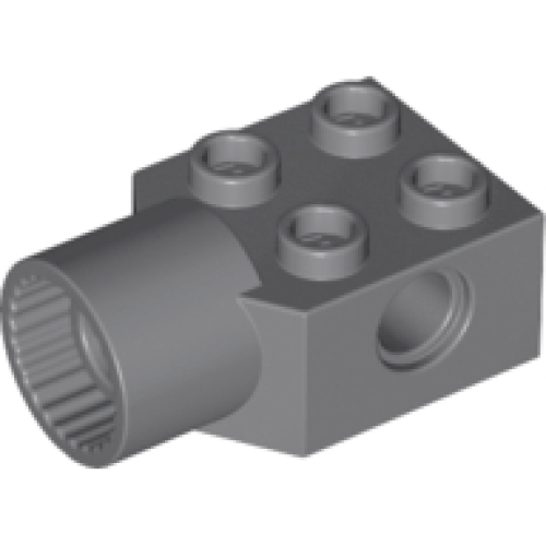 Деталь LEGO 48169 Technic, Brick Modified 2 x 2 with Pin Hole and Rotation Joint Socket - Dark Bluish Gray