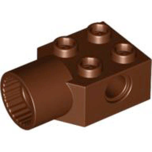 Деталь LEGO 48169 Technic, Brick Modified 2 x 2 with Pin Hole and Rotation Joint Socket - Reddish Brown