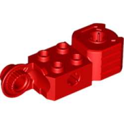 Technic, Brick Modified 2 x 2 with Axle Hole, Rotation Joint Ball Half Vertical, and Fist - Red Technic, Brick Modified 2 x 2 with Axle Hole, Rotation Joint Ball Half Vertical, and Fist - Red