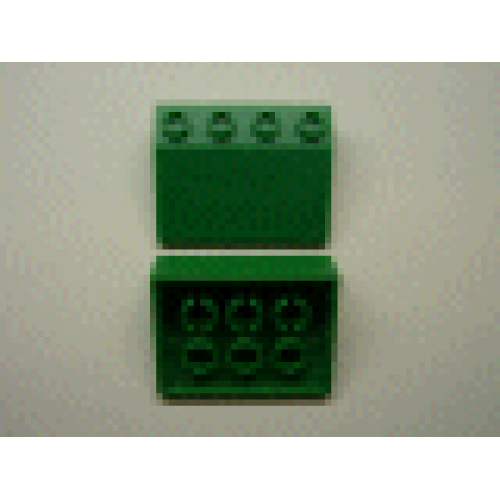 Деталь LEGO 3297miB Minitalia Slope 33 3 x 4 with Bottom Tubes - Green