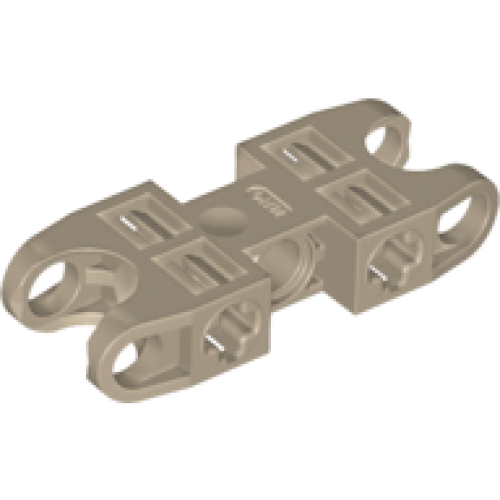 Деталь LEGO 47296 Technic, Axle and Pin Connector 2 x 5 with 2 Ball Joint Sockets, Open Sides - Dark Tan