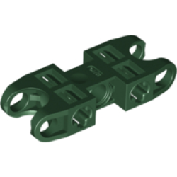 Technic, Axle and Pin Connector 2 x 5 with 2 Ball Joint Sockets, Open Sides - Dark Green