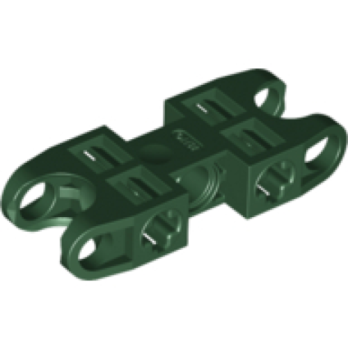 Деталь LEGO 47296 Technic, Axle and Pin Connector 2 x 5 with 2 Ball Joint Sockets, Open Sides - Dark Green