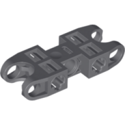 Technic, Axle and Pin Connector 2 x 5 with 2 Ball Joint Sockets, Open Sides - Dark Bluish Gray