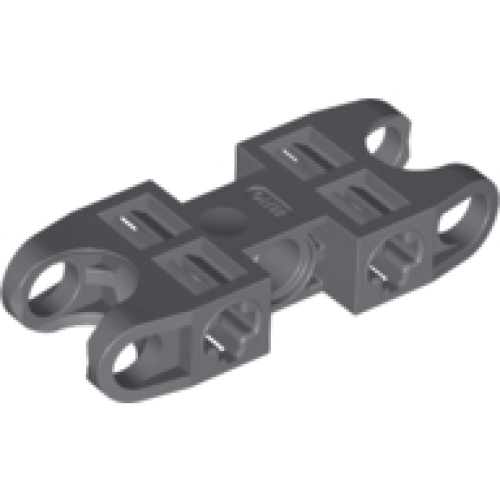 Деталь LEGO 47296 Technic, Axle and Pin Connector 2 x 5 with 2 Ball Joint Sockets, Open Sides - Dark Bluish Gray