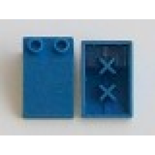 Деталь LEGO 3298miA Minitalia Slope 33 3 x 2 with Bottom X Supports - Blue