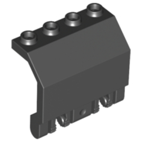Деталь LEGO 44572 Panel 2 x 4 x 3 1/3 with Double Locking 2 Fingers Hinge - Black