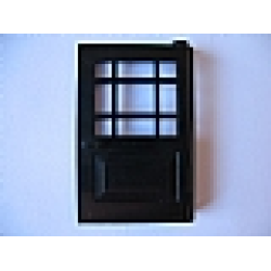 Minitalia Door 1 x 4 x 5 with 9 Panes - Black