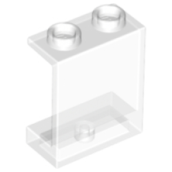 Panel 1 x 2 x 2 - Hollow Studs - Trans-Clear