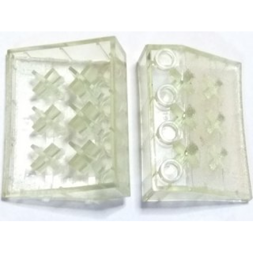 Деталь LEGO 3297miA Minitalia Slope 33 3 x 4 with Bottom X Supports - Trans-Clear