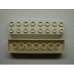 Minitalia Brick 2 x 8 with Bottom Tubes - White