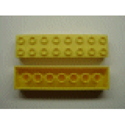 Minitalia Brick 2 x 8 with Bottom Tubes - Yellow