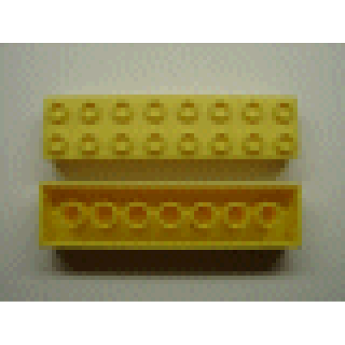 Деталь LEGO 3007miB Minitalia Brick 2 x 8 with Bottom Tubes - Yellow