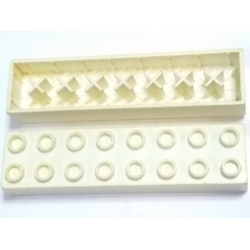 Minitalia Brick 2 x 8 with Bottom X Supports - White