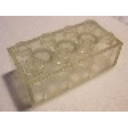 Minitalia Brick 2 x 4 with Bottom Tubes - Trans-Clear