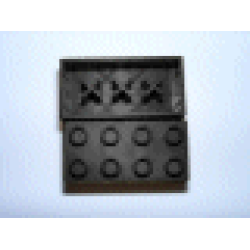 Minitalia Brick 2 x 4 with Bottom X Supports - Black