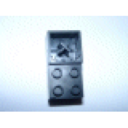 Minitalia Brick 2 x 2 with Bottom X Support - Black