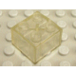 Minitalia Brick 2 x 2 with Bottom X Support - Trans-Clear