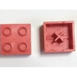 Minitalia Brick 2 x 2 with Bottom X Support - Red
