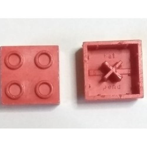 Деталь LEGO 3003miA Minitalia Brick 2 x 2 with Bottom X Support - Red