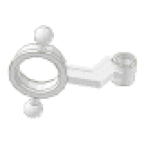 Деталь LEGO 6540a Technic, Steering Arm Large with Wheel Hub Holder - Pin Connection - White