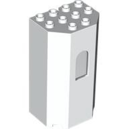 Деталь LEGO 30246 Panel 3 x 4 x 6 Turret Wall with Window - White