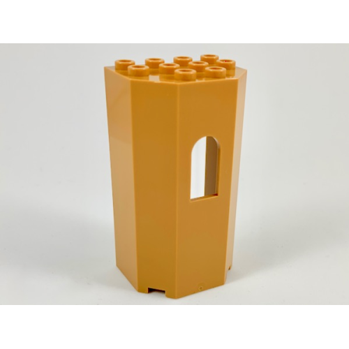 Деталь LEGO 30246 Panel 3 x 4 x 6 Turret Wall with Window - Medium Nougat