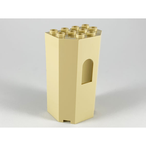Деталь LEGO 30246 Panel 3 x 4 x 6 Turret Wall with Window - Tan