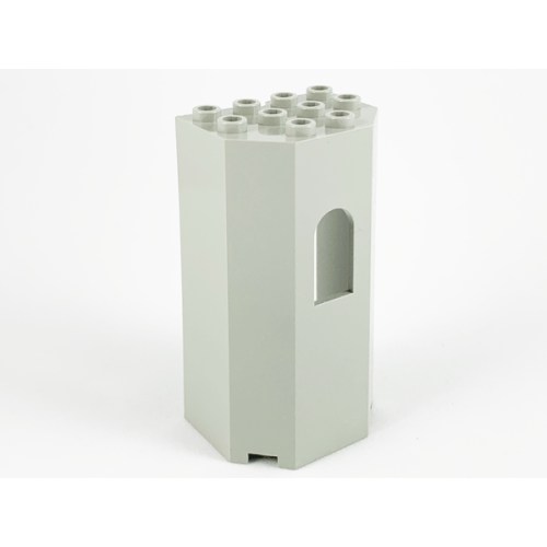 Деталь LEGO 30246 Panel 3 x 4 x 6 Turret Wall with Window - Light Gray