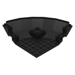 Panel 10 x 10 x 2 2/3 Quarter Saucer Base - Black