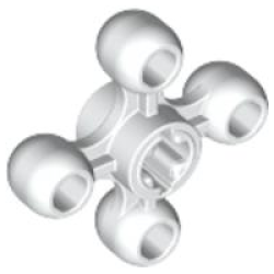 Technic, Gear Knob Cog Wheel with Axle Hole (+ Orientation) - White