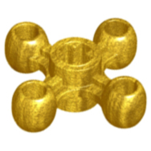 Деталь LEGO 32072 Technic, Gear Knob Cog Wheel with Axle Hole (+ Orientation) - Pearl Gold