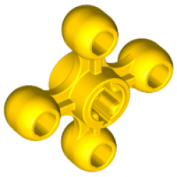 Technic, Gear Knob Cog Wheel with Axle Hole (+ Orientation) - Yellow
