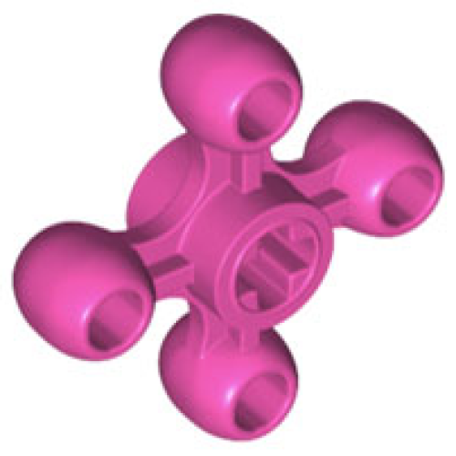 Деталь LEGO 32072 Technic, Gear Knob Cog Wheel with Axle Hole (+ Orientation) - Dark Pink