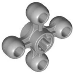 Technic, Gear Knob Cog Wheel with Axle Hole (+ Orientation) - Light Bluish Gray