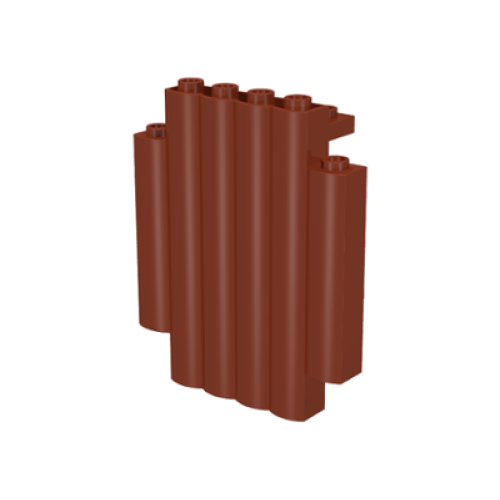 Деталь LEGO 30140 Panel 2 x 6 x 6 with Log Profile (Palisade) - Reddish Brown