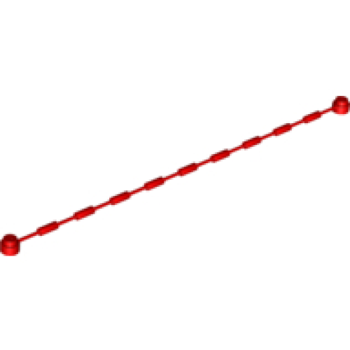 Деталь LEGO x64pb01 String with End Studs and Climbing Grips (21L Overall) with (Same Color) Studs and Grips Pattern - Red