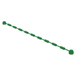 String with End Studs and Climbing Grips (21L Overall) with (Same Color) Studs and Grips Pattern - Green
