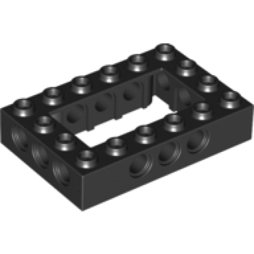 Деталь LEGO 32531 Technic, Brick 4 x 6 Open Center - Black