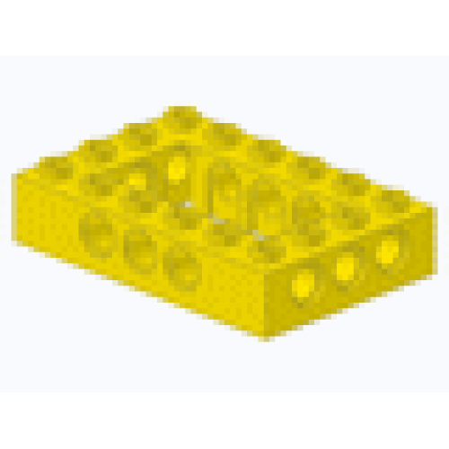 Деталь LEGO 32531 Technic, Brick 4 x 6 Open Center - Yellow