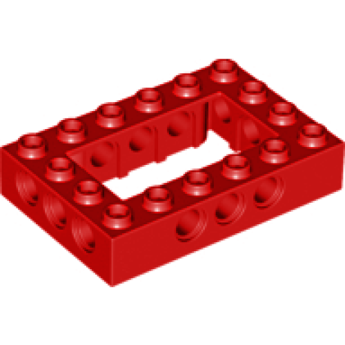 Деталь LEGO 32531 Technic, Brick 4 x 6 Open Center - Red