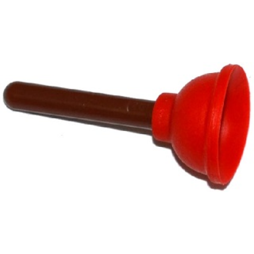 Деталь LEGO 11251pb01 Minifigure, Utensil Plunger with Molded Flexible Rubber Red Cup Pattern - Reddish Brown