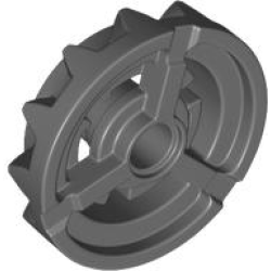 Technic, Gear 12 Tooth Bevel with Clutch and Large Rotation Joint Pin - Dark Bluish Gray
